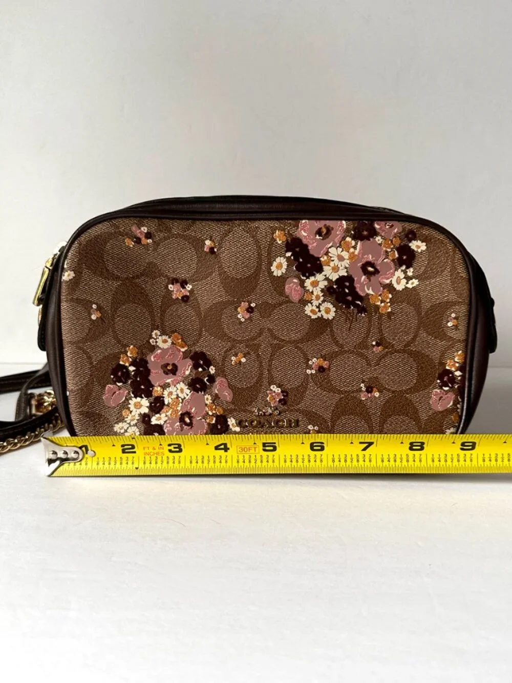 Coach Isla Chain Crossbody Bag Floral Print Signature Coated Canvas F31433